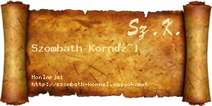 Szombath Kornél névjegykártya